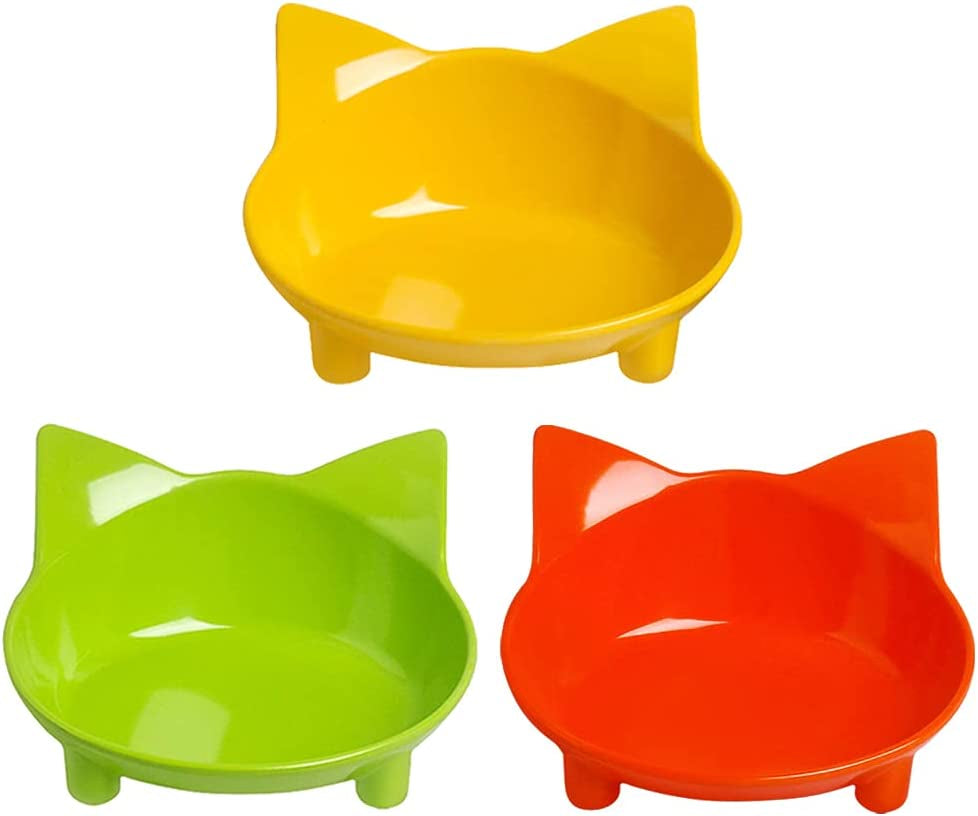 Stylish Non-Slip Pet Bowls Set - Perfect Shallow Food & Water Bowls for Cats, Dogs, and Small Animals with Whisker Fatigue Relief Design