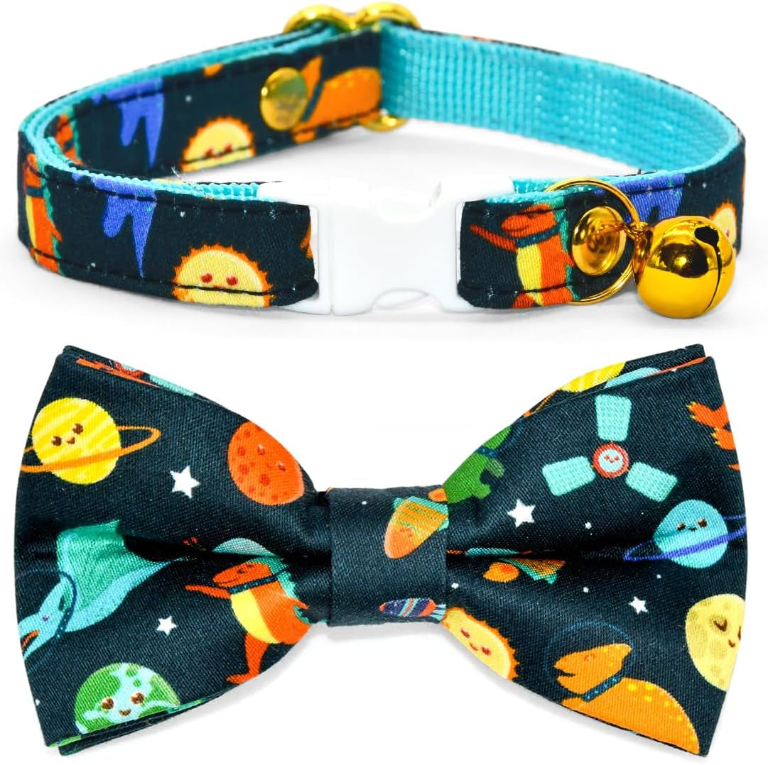 Stylish Sushi Cat Collar Bow Set - Safe Breakaway Collar with Adorable Bowtie for Kittens and Cats