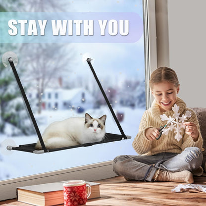 Indulge Your Cat with the Extra Large 360° Cat Window Perch Hammock - The Ultimate Sunny Retreat!