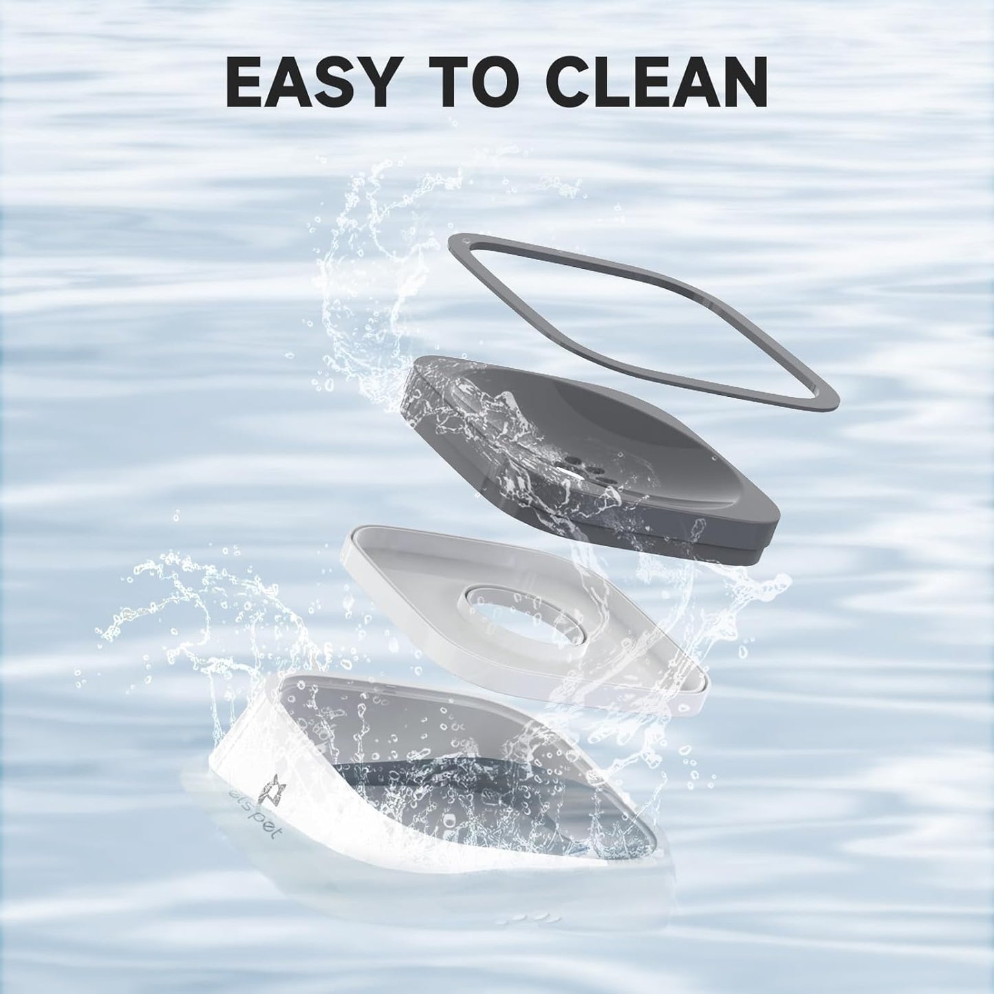 No Spill, No Drip Travel Bowl - 35oz Slow Water Feeder for Dogs & Cats in Stylish Grey