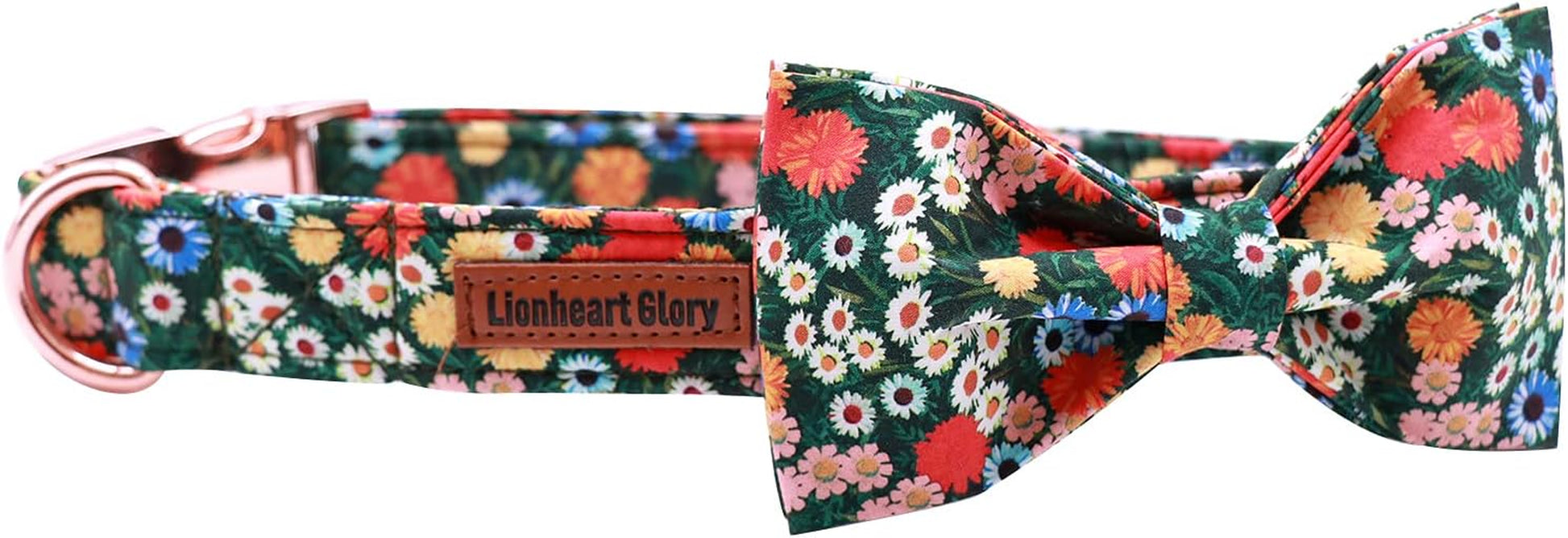Charming Adjustable Floral Dog Collar with Bowtie - Perfect Comfort and Style for Your Beloved Pup