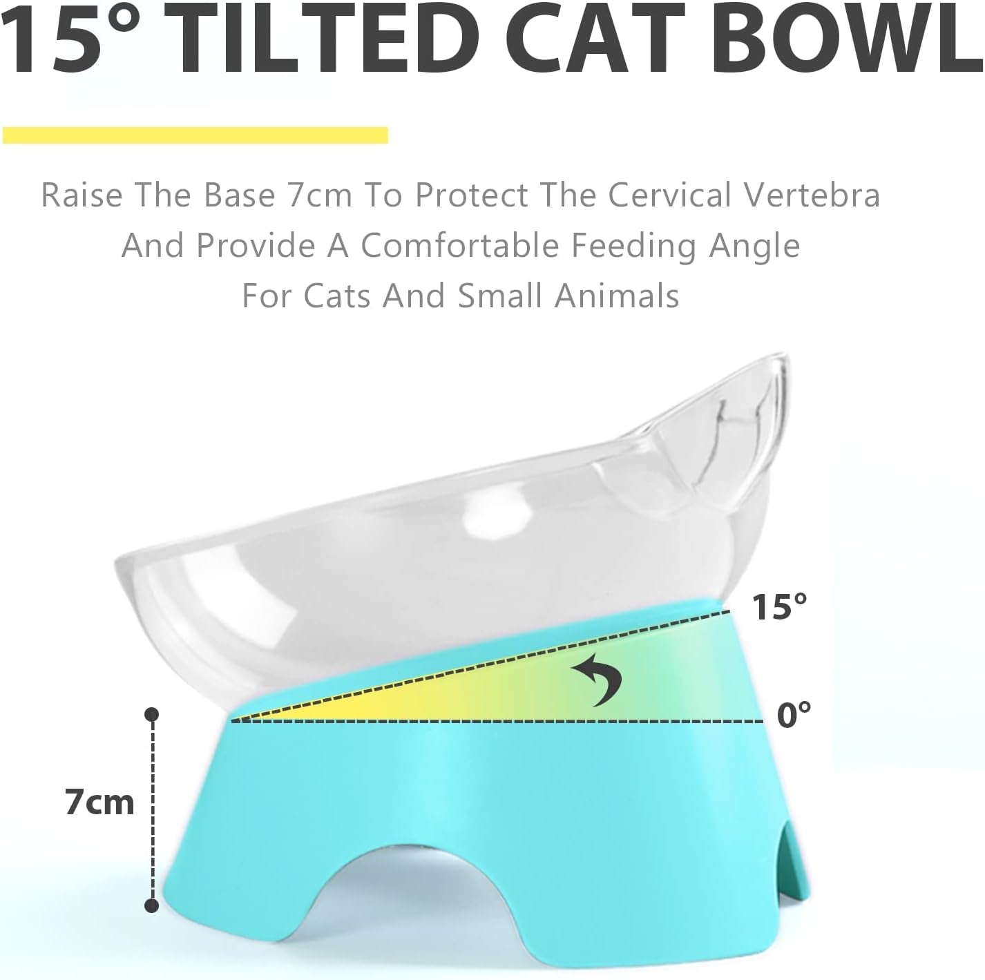 Elevate Mealtime with Stylish Adjustable Raised Cat Food Bowls - Ergonomic Tilted Dishes for Cats and Small Dogs (Arcuation-Blue)