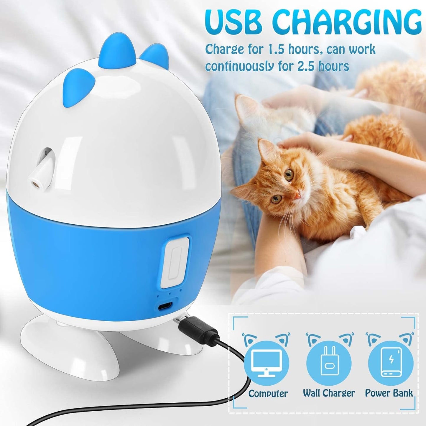 Exciting 2-in-1 Interactive Cat Toy: Rechargeable Light & Feather Fun for Indoor Cats - Adjustable Automatic Playtime!
