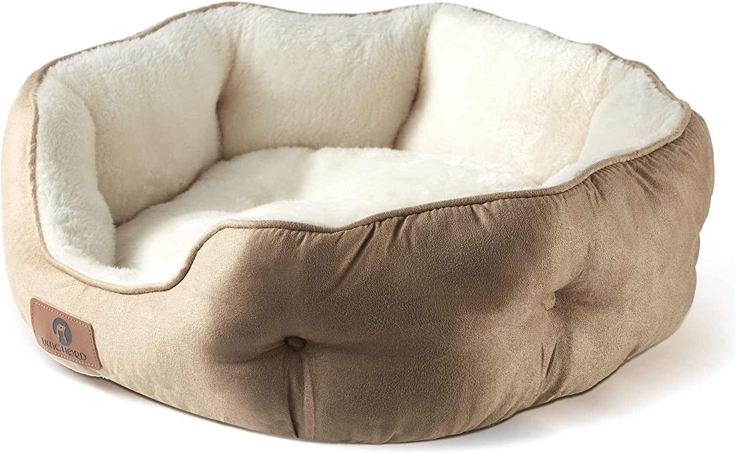 Indulge Your Pet with the Cozy Small Dog Bed - Soft, Machine Washable, Anti-Slip & Water-Resistant for Small Dogs and Cats - 20 Inches in Elegant Brown