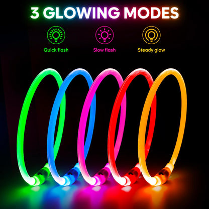 Illuminate Your Dog's Safety with Our Rechargeable Waterproof LED Dog Collar - Perfect for Nighttime Adventures (Blue)
