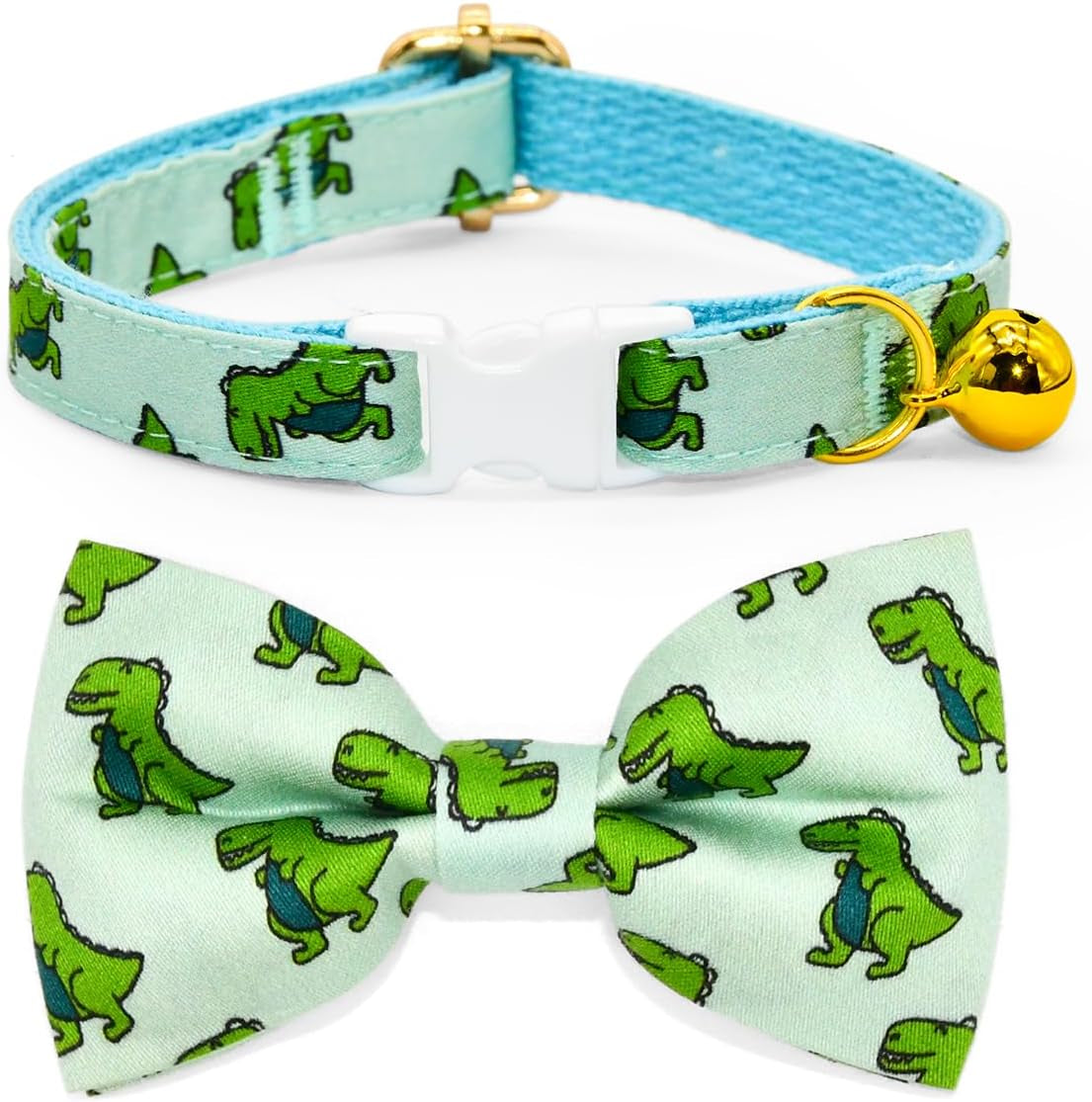 Stylish Sushi Cat Collar Bow Set - Safe Breakaway Collar with Adorable Bowtie for Kittens and Cats