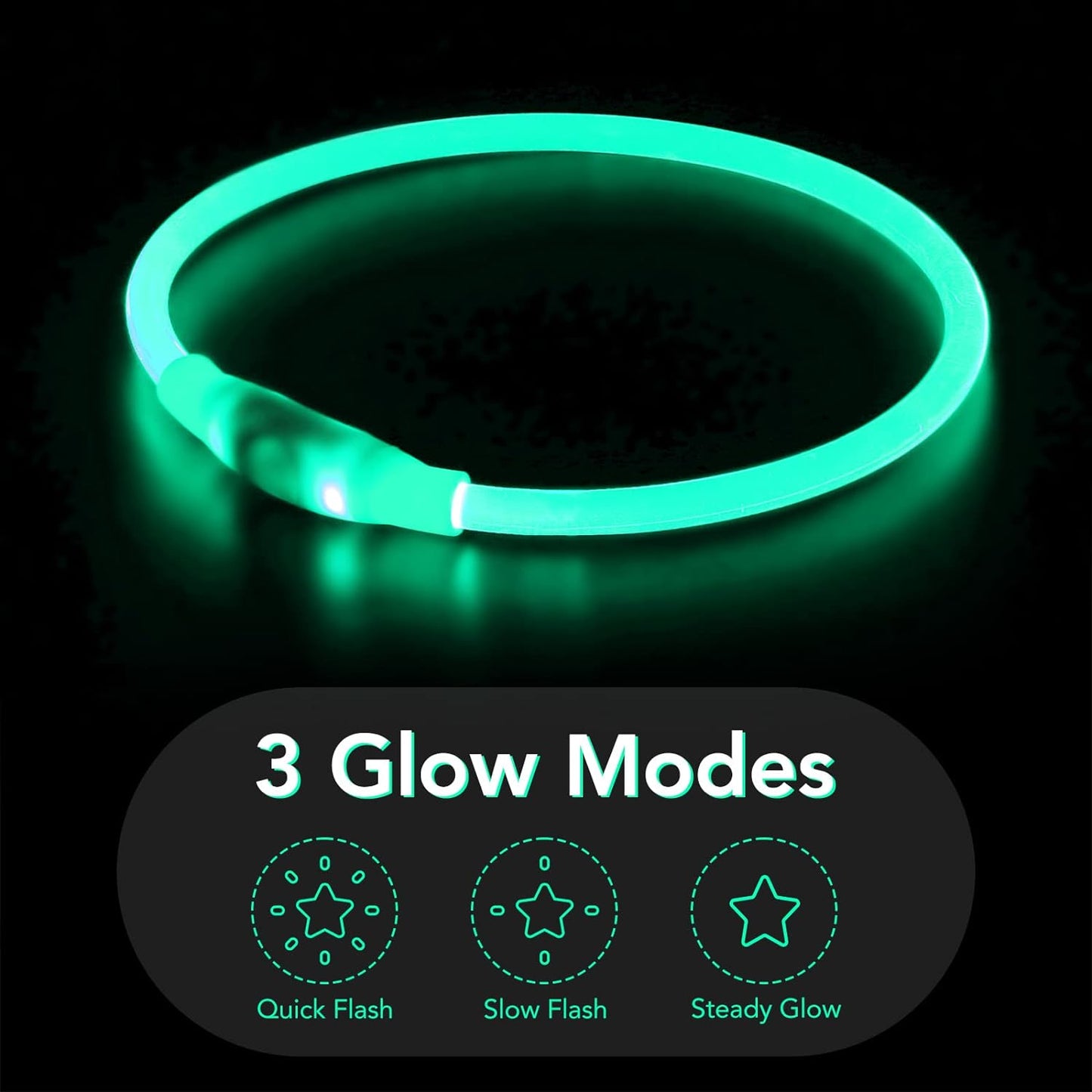 Illuminate Your Dog's Safety with the Ultimate LED Glow Collar - USB Rechargeable and Perfect for Every Size in Vibrant Cyan