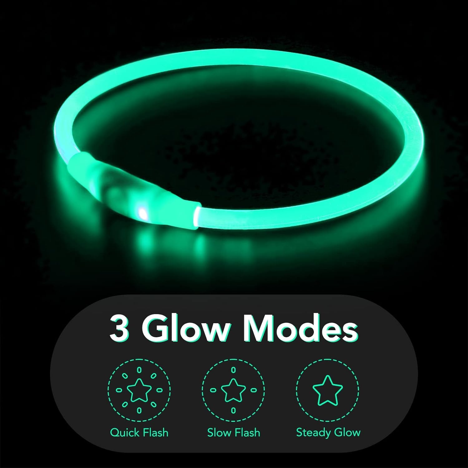 Illuminate Your Dog's Safety with the Ultimate LED Glow Collar - USB Rechargeable and Perfect for Every Size in Vibrant Cyan