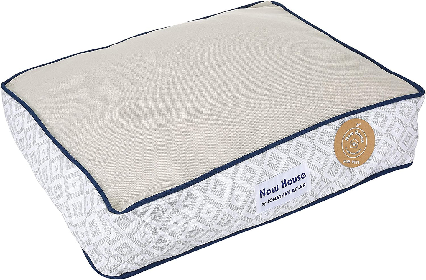 Indulge Your Dog in Luxury with the Now House Grey Diamond Cuddler Dog Bed - Small, Stylish & Washable!