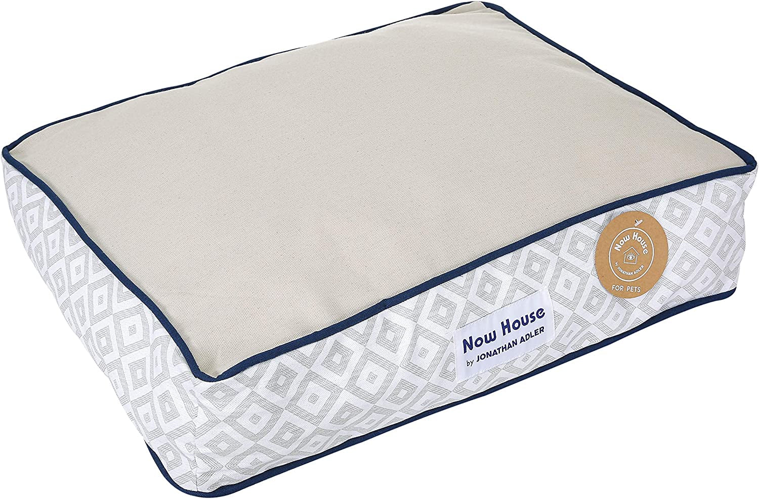 Indulge Your Dog in Luxury with the Now House Grey Diamond Cuddler Dog Bed - Small, Stylish & Washable!