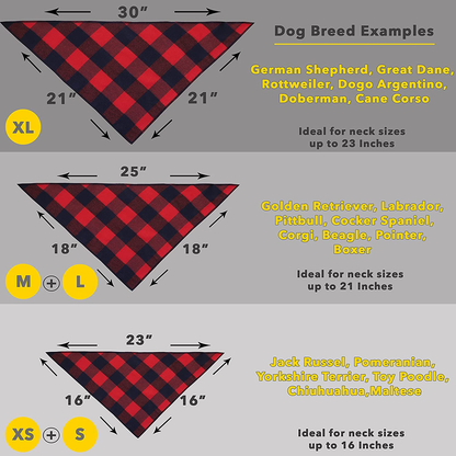 Chic Buffalo Plaid Dog Bandana Set - 4 Stylish Scarves for Small Dogs and Cats in Trendy Holiday Colors