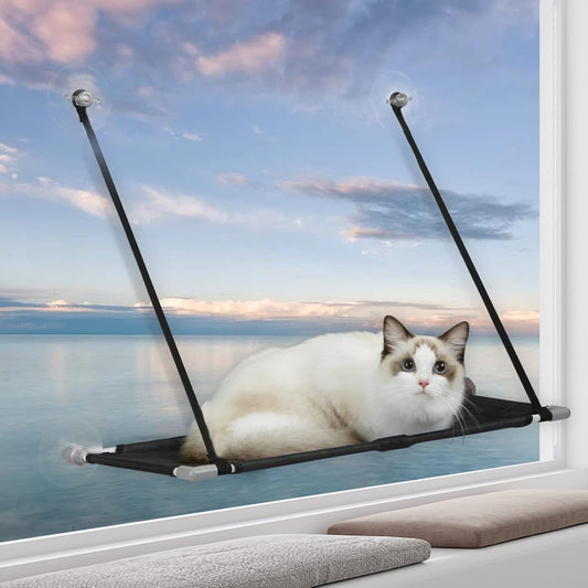 Indulge Your Cat with the Extra Large 360° Cat Window Perch Hammock - The Ultimate Sunny Retreat!