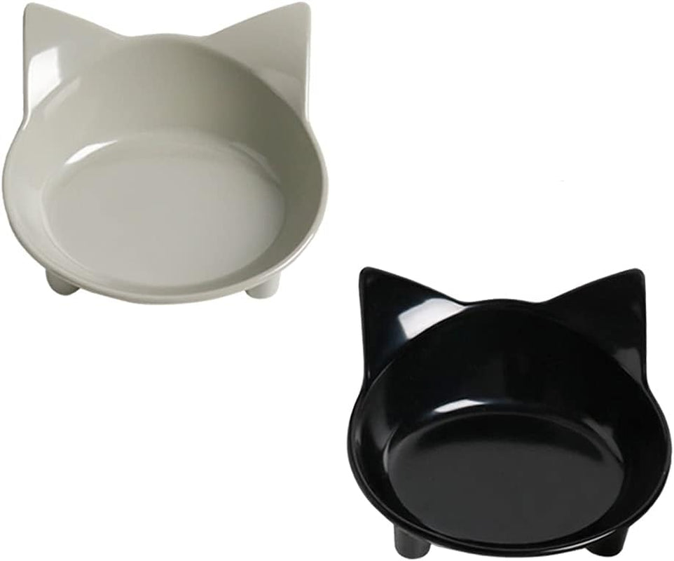 Stylish Non-Slip Pet Bowls Set - Perfect Shallow Food & Water Bowls for Cats, Dogs, and Small Animals with Whisker Fatigue Relief Design