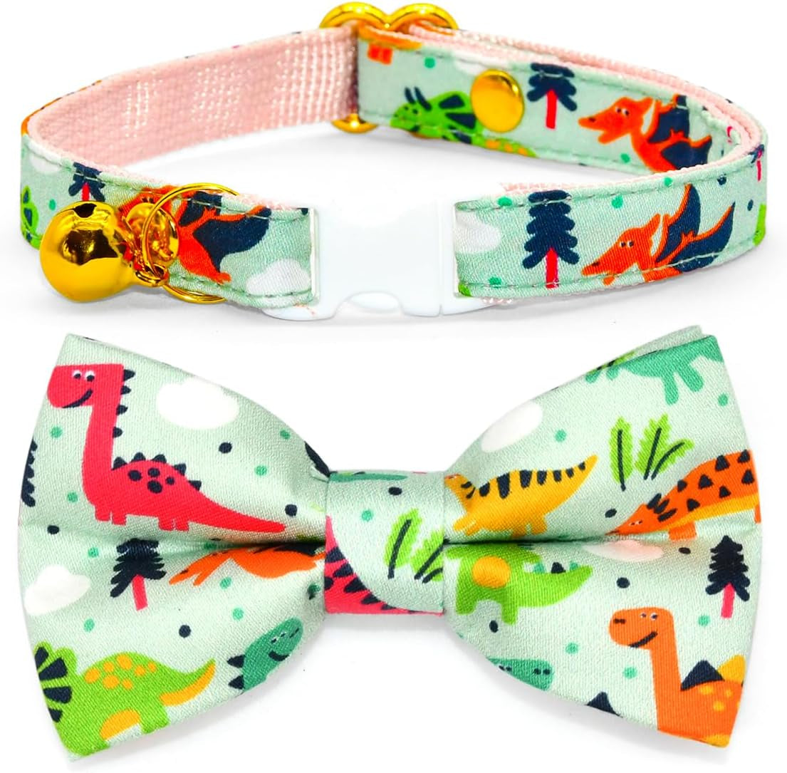 Stylish Sushi Cat Collar Bow Set - Safe Breakaway Collar with Adorable Bowtie for Kittens and Cats