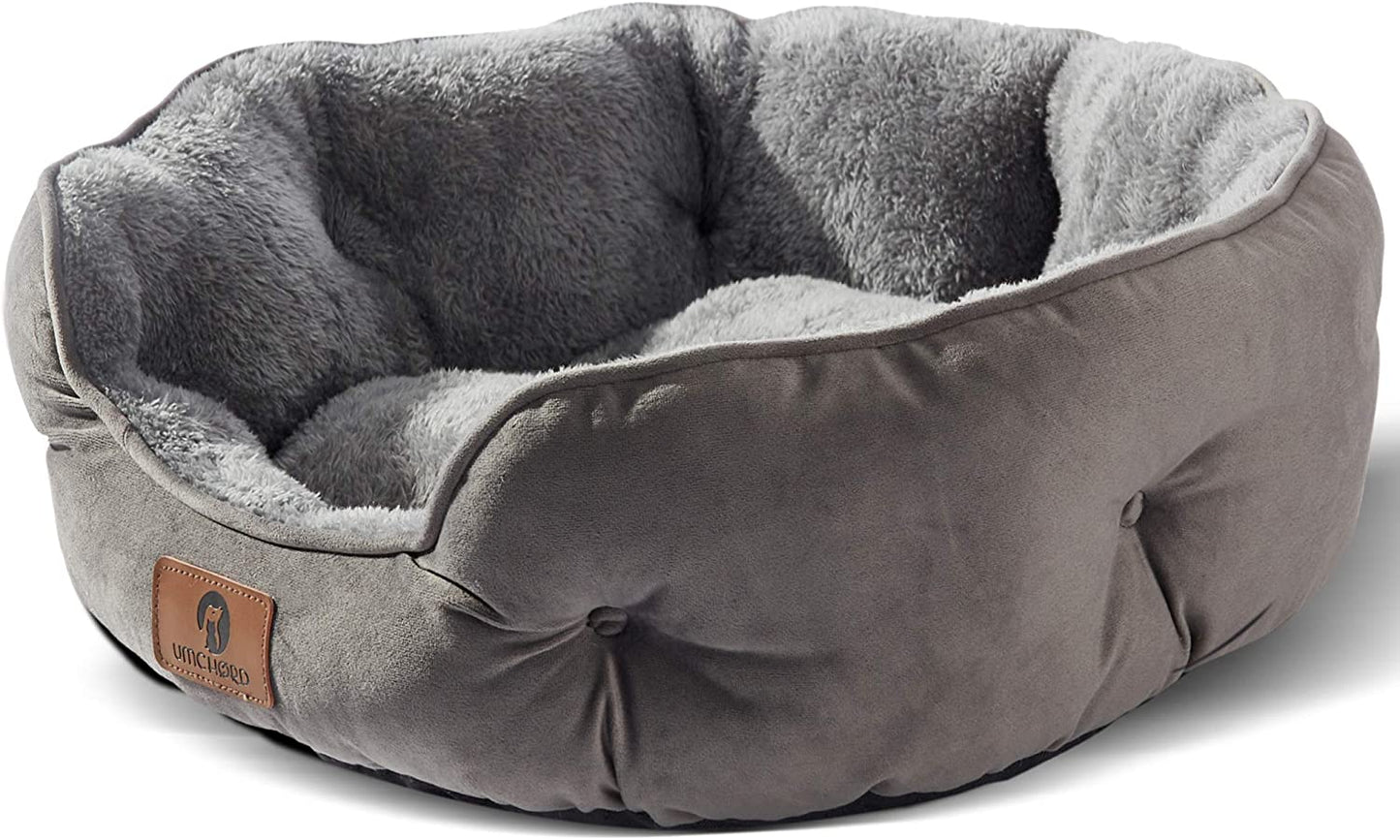 Indulge Your Pet with the Cozy Small Dog Bed - Soft, Machine Washable, Anti-Slip & Water-Resistant for Small Dogs and Cats - 20 Inches in Elegant Brown