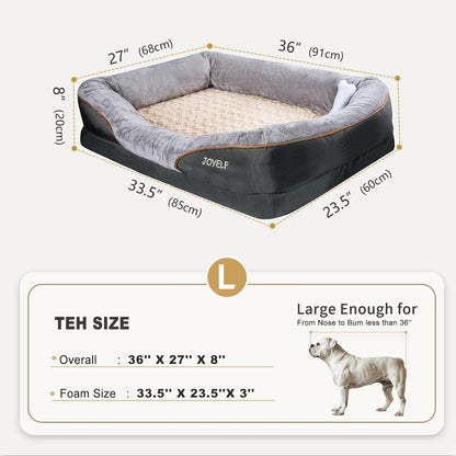 Ultimate Orthopedic Memory Foam Dog Bed with Removable Washable Cover & Bonus Squeaker Toy for Maximum Comfort