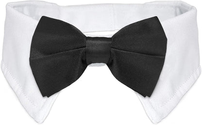 Elegant Adjustable Dog Bow Tie Collar - Ideal for Weddings and Formal Occasions - Black Tuxedo Design for Medium to Large Dogs
