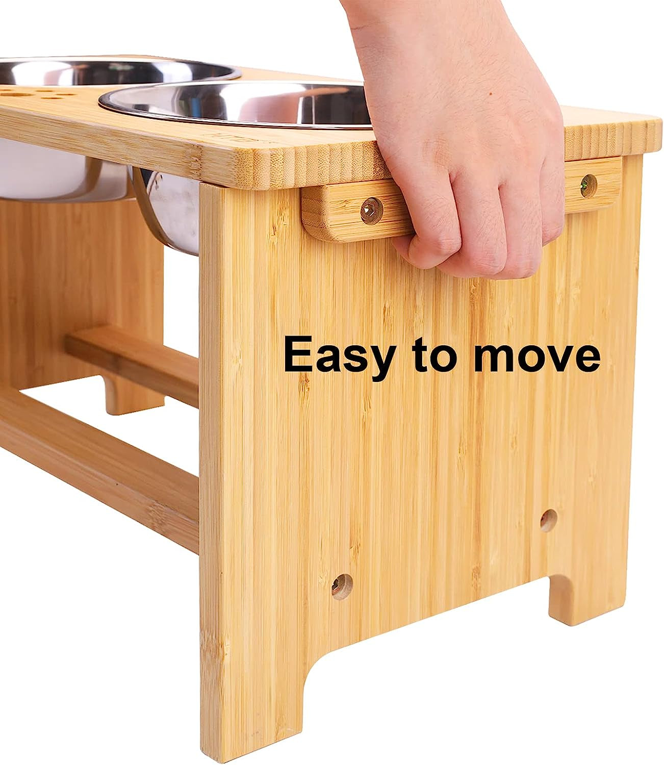 Elevate Your Dog's Dining Experience with Our Stylish Raised Dog Bowl Stand and Dual Stainless Steel Bowls!