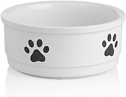 Charming Gray Ceramic Dog Bowl with Bone Pattern - Perfect 16 Fl Oz Dining Dish for Small Dogs