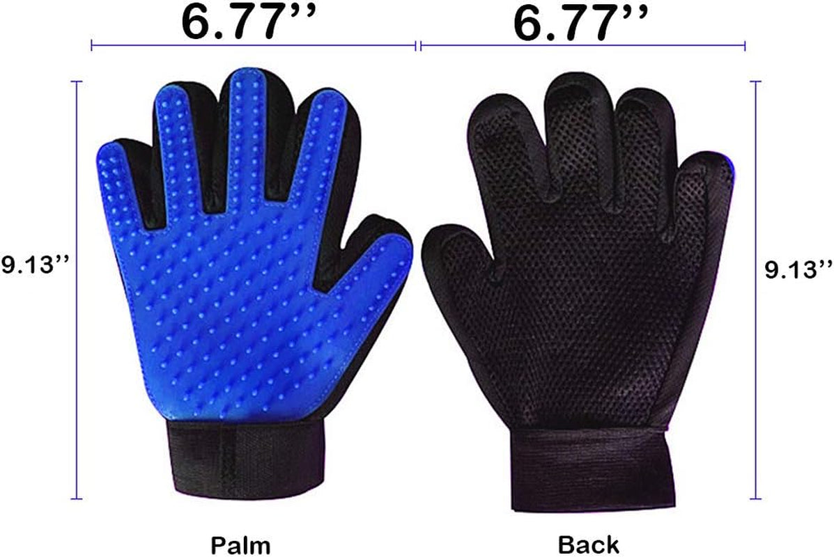 Transform Grooming Time with the Blue De-Shedding Grooming Glove for Dogs & Cats - Effortless Fur Removal & Gentle Massage - 1-2 Pairs Included