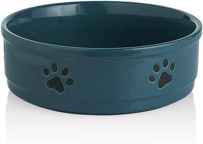 Charming Gray Ceramic Dog Bowl with Bone Pattern - Perfect 16 Fl Oz Dining Dish for Small Dogs