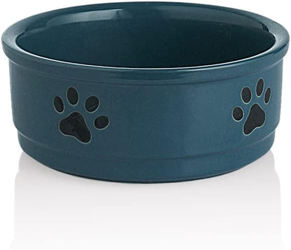 Charming Gray Ceramic Dog Bowl with Bone Pattern - Perfect 16 Fl Oz Dining Dish for Small Dogs