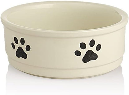 Charming Gray Ceramic Dog Bowl with Bone Pattern - Perfect 16 Fl Oz Dining Dish for Small Dogs