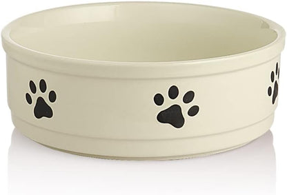 Charming Gray Ceramic Dog Bowl with Bone Pattern - Perfect 16 Fl Oz Dining Dish for Small Dogs