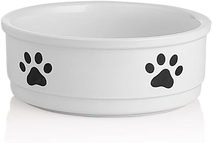 Charming Gray Ceramic Dog Bowl with Bone Pattern - Perfect 16 Fl Oz Dining Dish for Small Dogs
