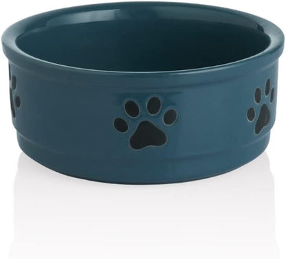 Charming Gray Ceramic Dog Bowl with Bone Pattern - Perfect 16 Fl Oz Dining Dish for Small Dogs