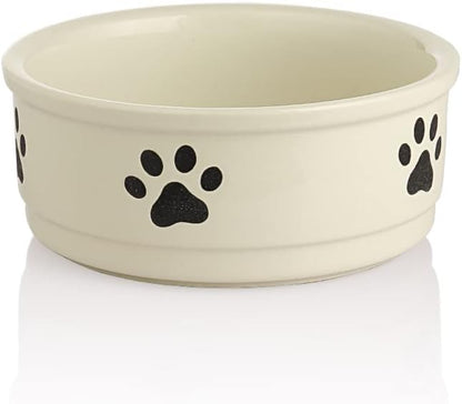 Charming Gray Ceramic Dog Bowl with Bone Pattern - Perfect 16 Fl Oz Dining Dish for Small Dogs