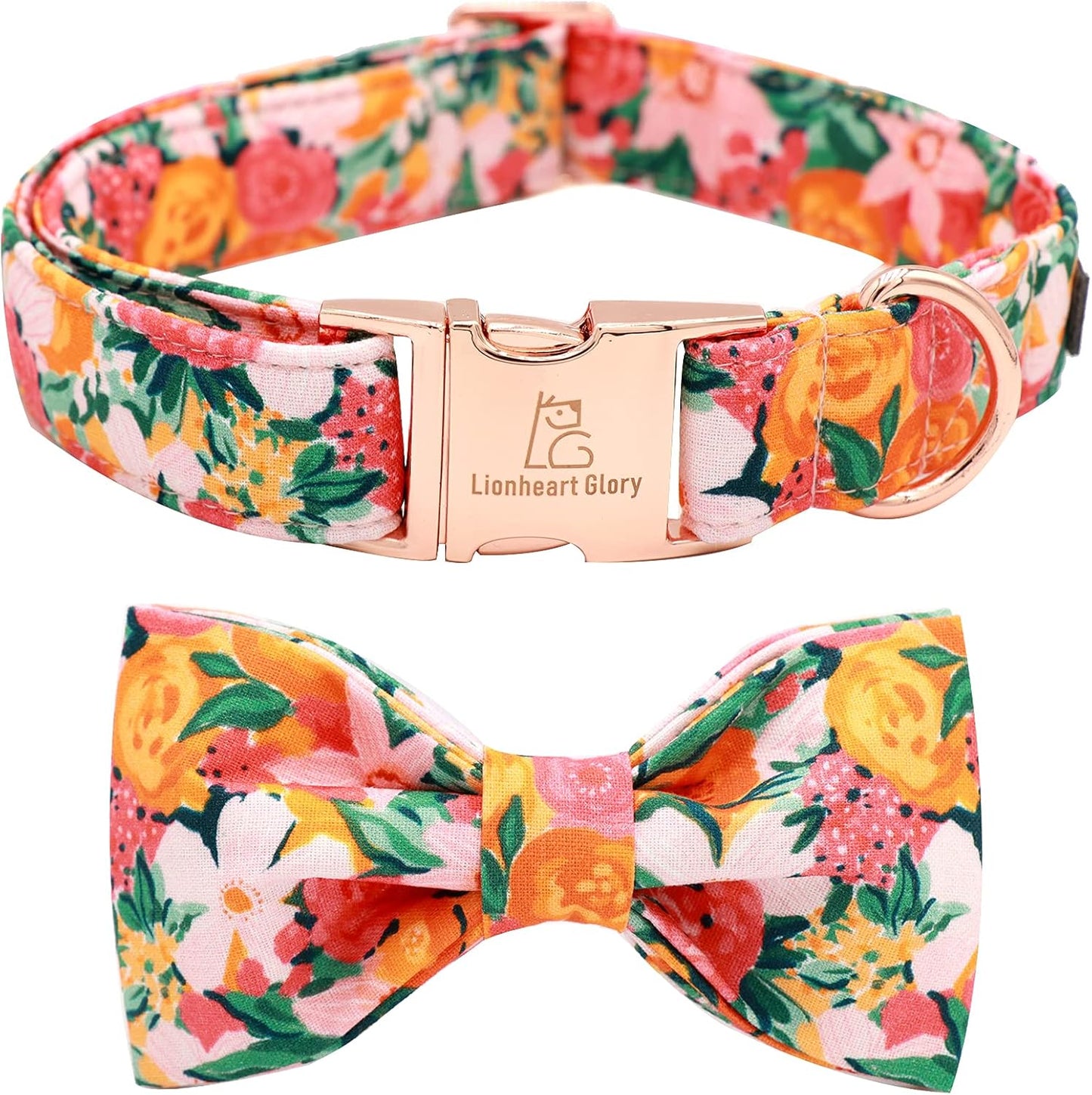 Charming Adjustable Floral Dog Collar with Bowtie - Perfect Comfort and Style for Your Beloved Pup