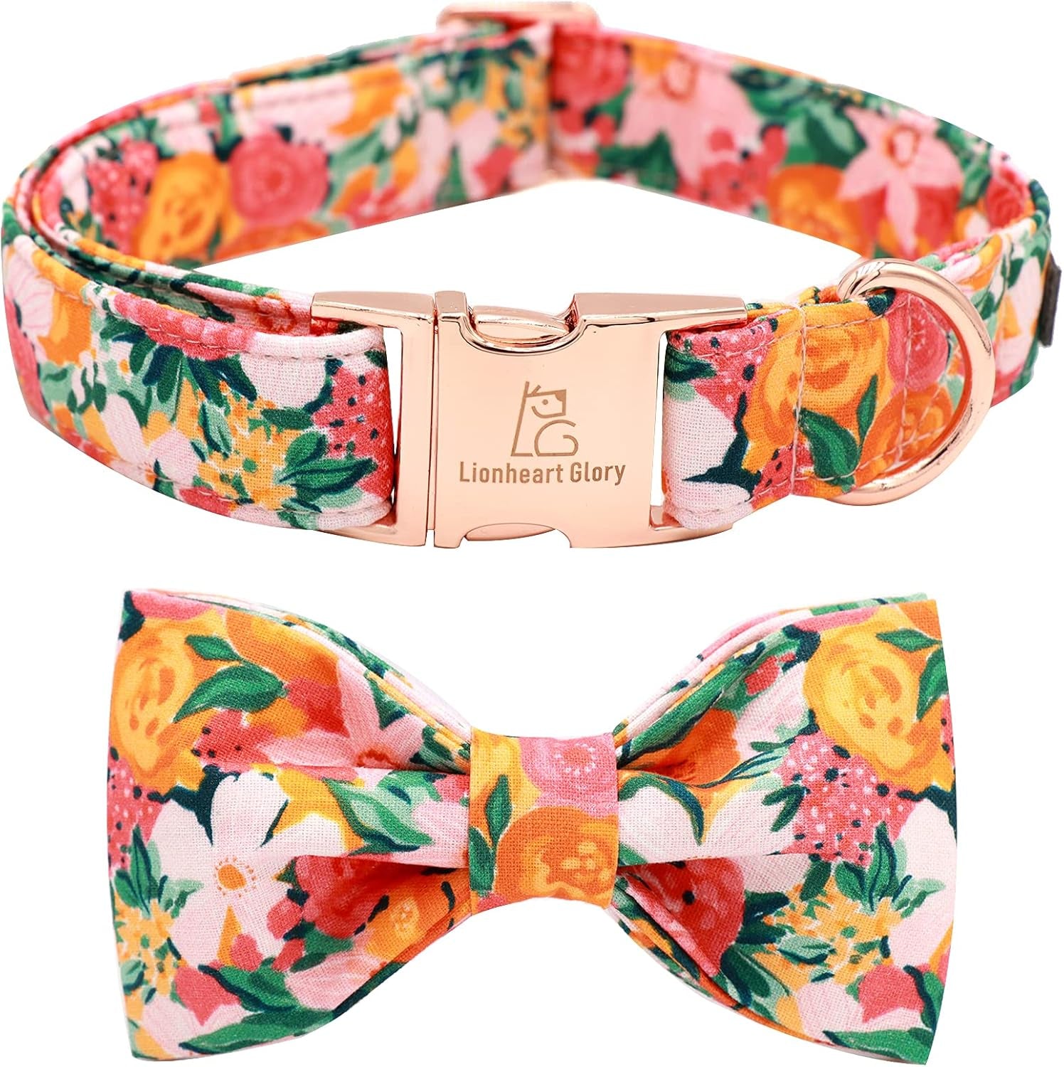 Charming Adjustable Floral Dog Collar with Bowtie - Perfect Comfort and Style for Your Beloved Pup