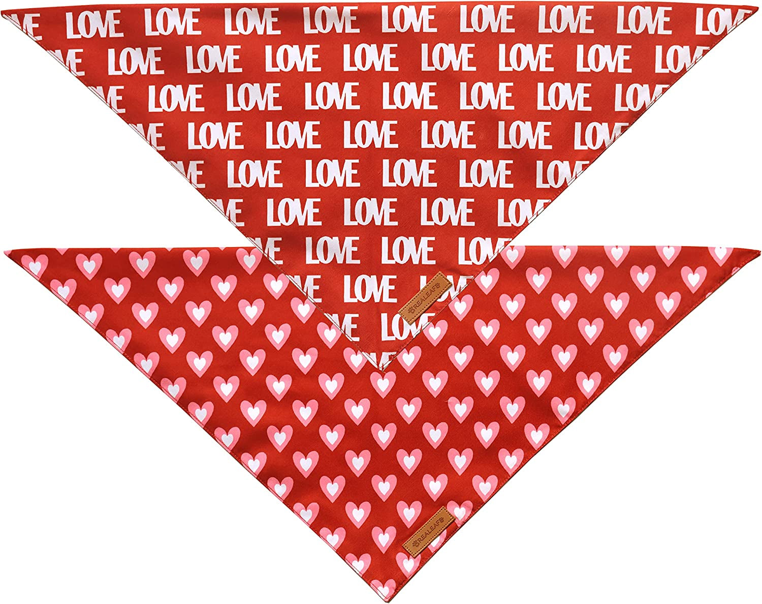 Celebrate Love with Our Valentine's Day Dog Bandanas - Stylish 2 Pack Reversible Scarves for Medium & Large Dogs, Made from Durable Fabric for Unforgettable Holiday Moments