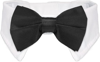 Elegant Adjustable Dog Bow Tie Collar - Ideal for Weddings and Formal Occasions - Black Tuxedo Design for Medium to Large Dogs