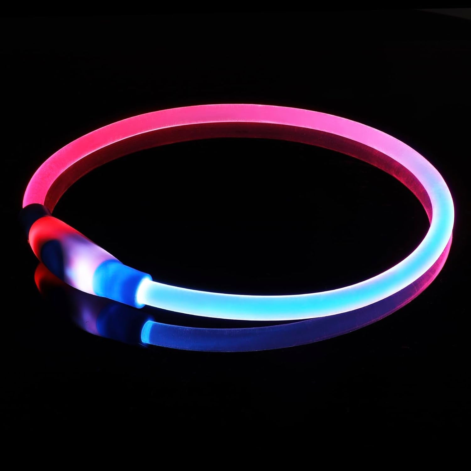Illuminate Your Dog's Safety with the Ultimate LED Glow Collar - USB Rechargeable and Perfect for Every Size in Vibrant Cyan
