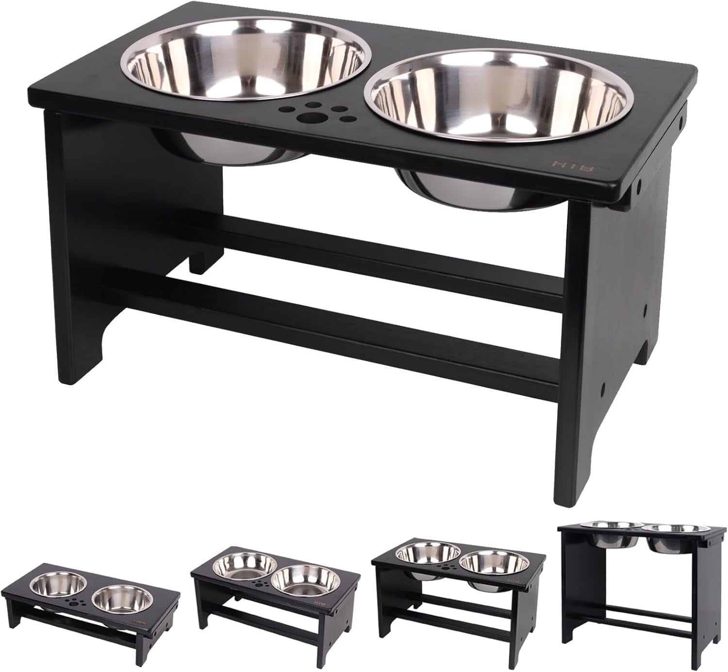 Elevate Your Dog's Dining Experience with Our Stylish Raised Dog Bowl Stand and Dual Stainless Steel Bowls!