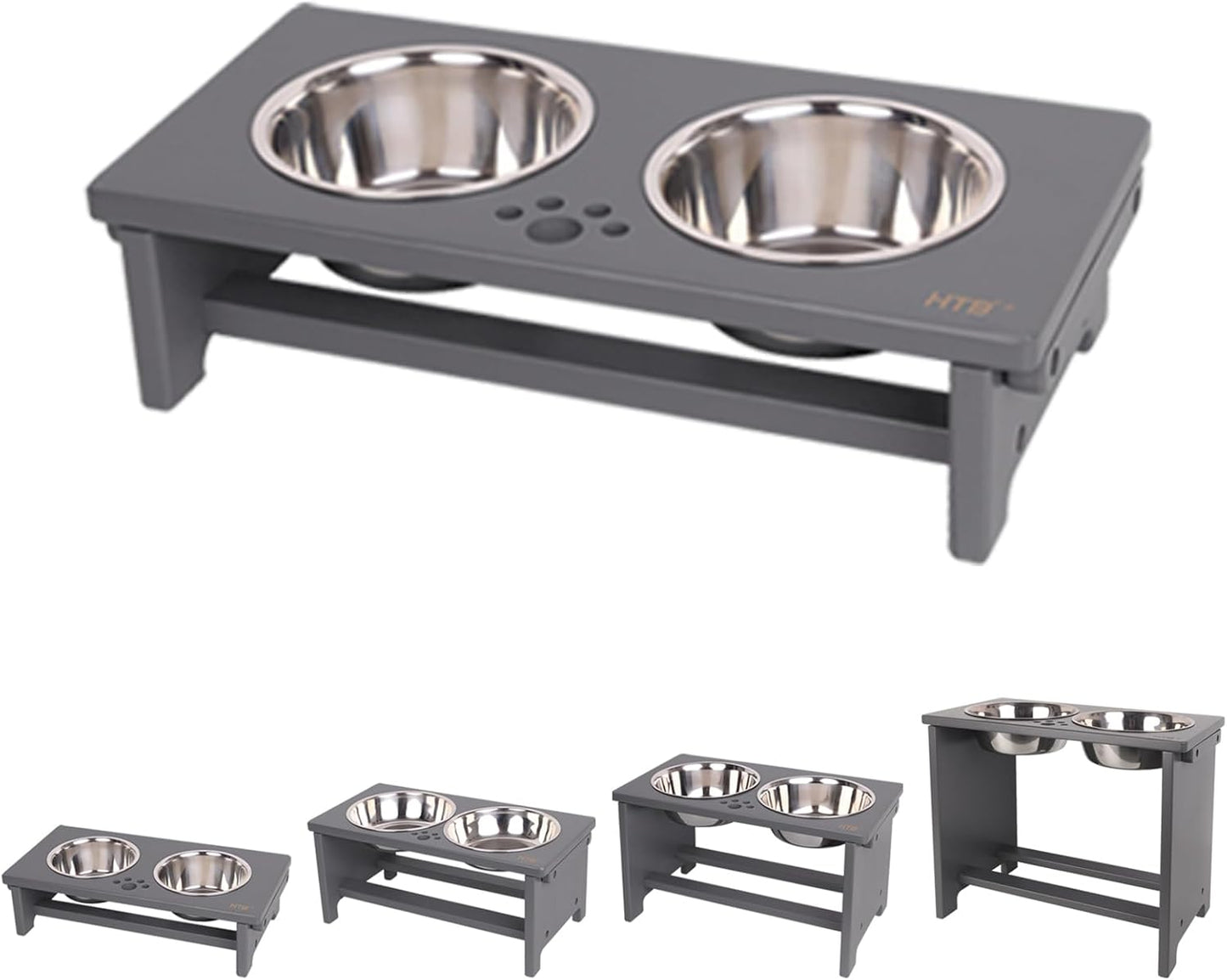 Elevate Your Dog's Dining Experience with Our Stylish Raised Dog Bowl Stand and Dual Stainless Steel Bowls!