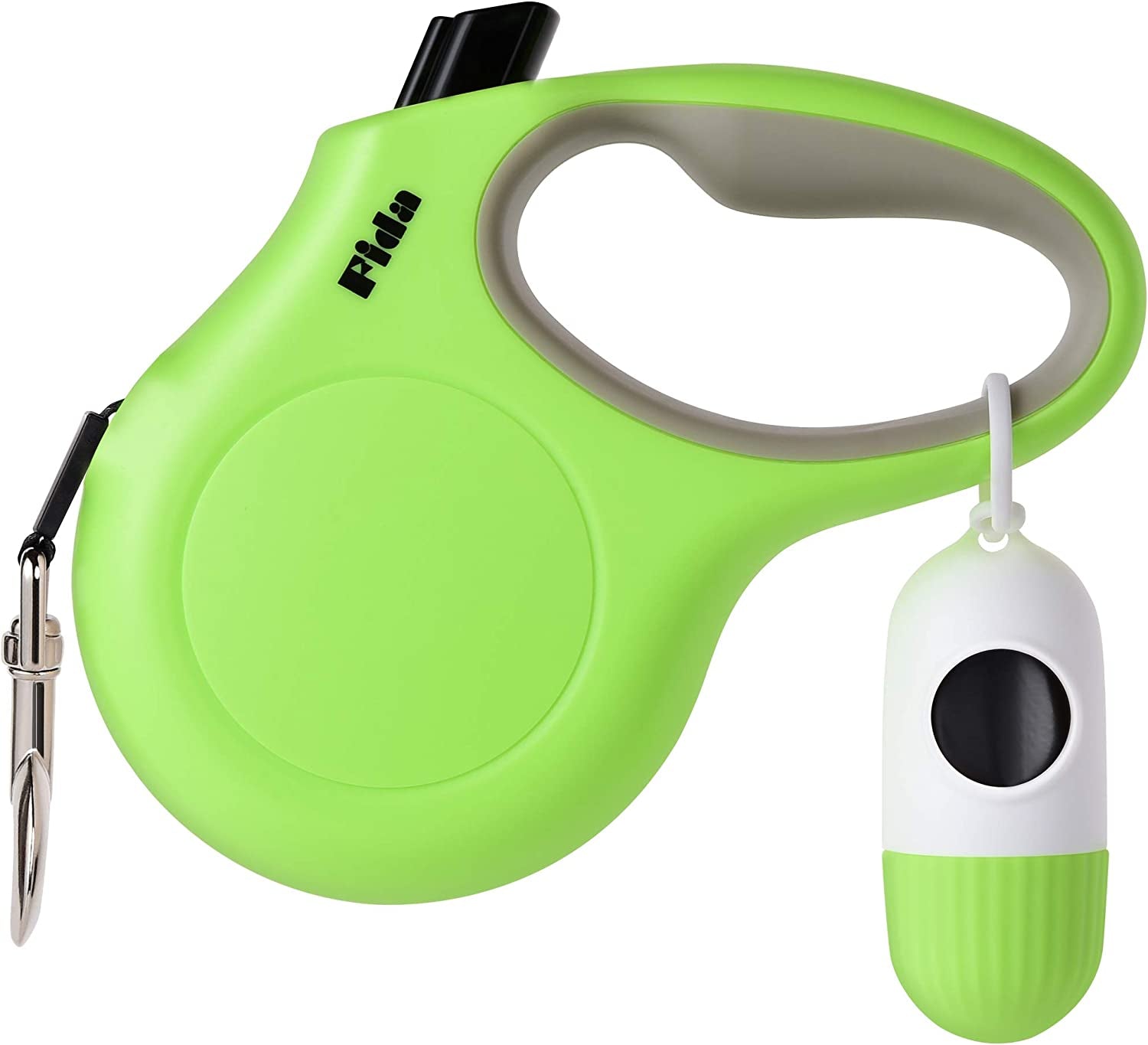 16 Ft Retractable Dog Leash with Poop Bag Dispenser - Ideal for Small Dogs and Cats up to 26 Lbs, Tangle-Free Design, Reflective Nylon Tape, and Comfortable Anti-Slip Handle in Sleek Black