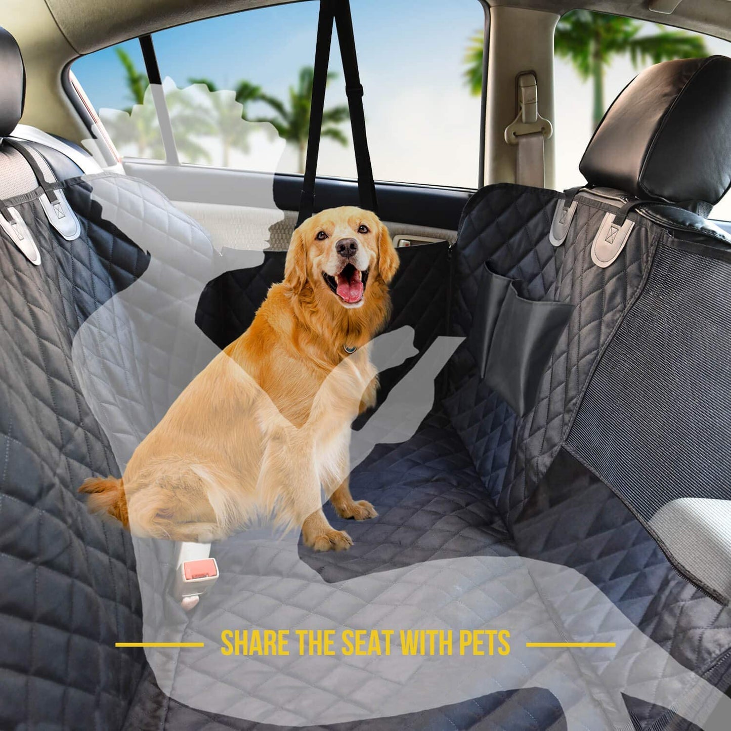 Ultimate Waterproof Dog Car Seat Cover - Scratch-Resistant Hammock with Mesh Window for Enhanced Comfort and Safety on Every Journey
