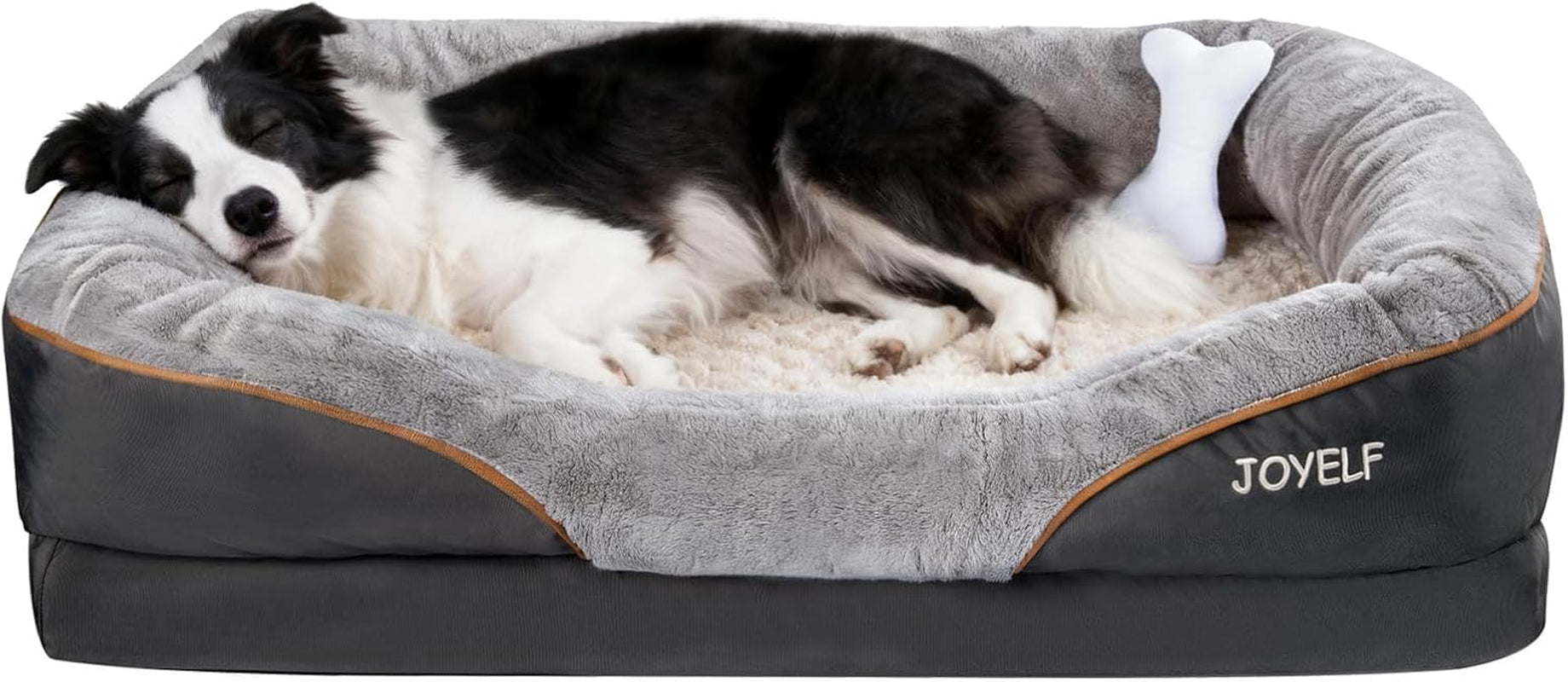 Ultimate Orthopedic Memory Foam Dog Bed with Removable Washable Cover & Bonus Squeaker Toy for Maximum Comfort