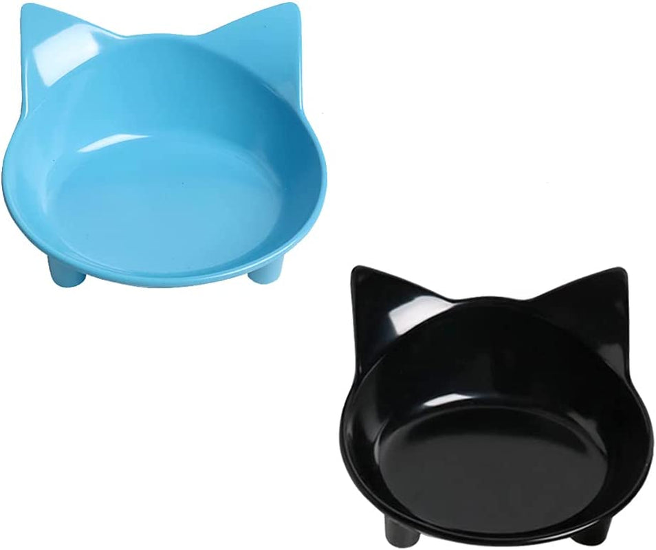 Stylish Non-Slip Pet Bowls Set - Perfect Shallow Food & Water Bowls for Cats, Dogs, and Small Animals with Whisker Fatigue Relief Design