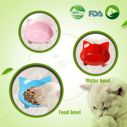 Stylish Non-Slip Pet Bowls Set - Perfect Shallow Food & Water Bowls for Cats, Dogs, and Small Animals with Whisker Fatigue Relief Design