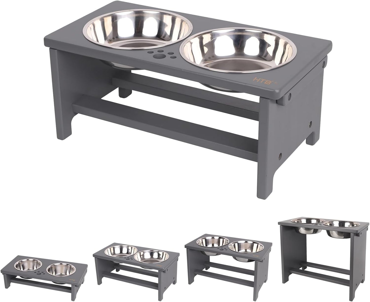 Elevate Your Dog's Dining Experience with Our Stylish Raised Dog Bowl Stand and Dual Stainless Steel Bowls!