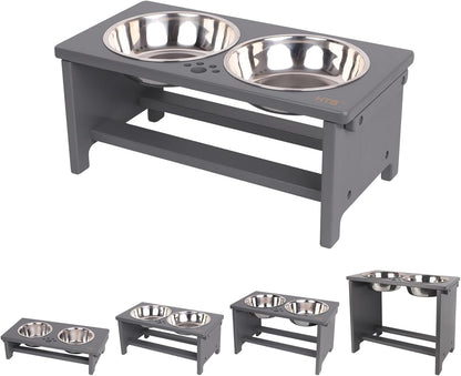 Elevate Your Dog's Dining Experience with Our Stylish Raised Dog Bowl Stand and Dual Stainless Steel Bowls!