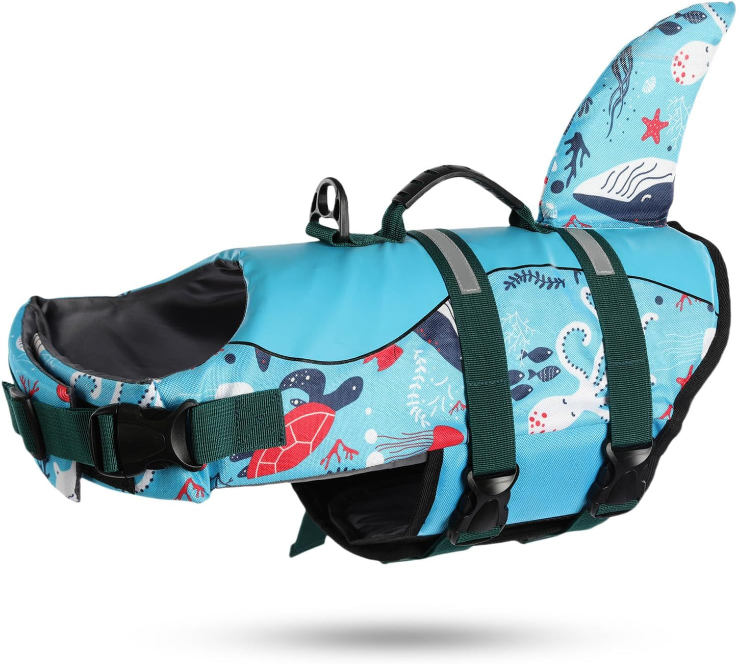 Ultimate Shark Dog Life Jacket - Premium Safety Vest for Swimming & Boating, Perfect Floatation Swimsuits for All Dog Sizes in Blue Bandhnu