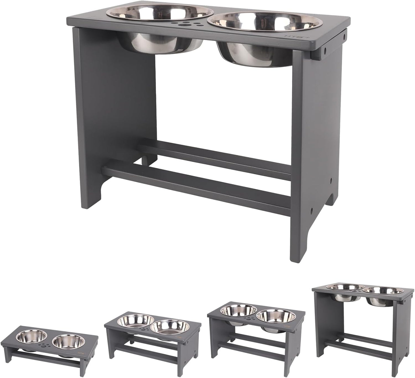 Elevate Your Dog's Dining Experience with Our Stylish Raised Dog Bowl Stand and Dual Stainless Steel Bowls!