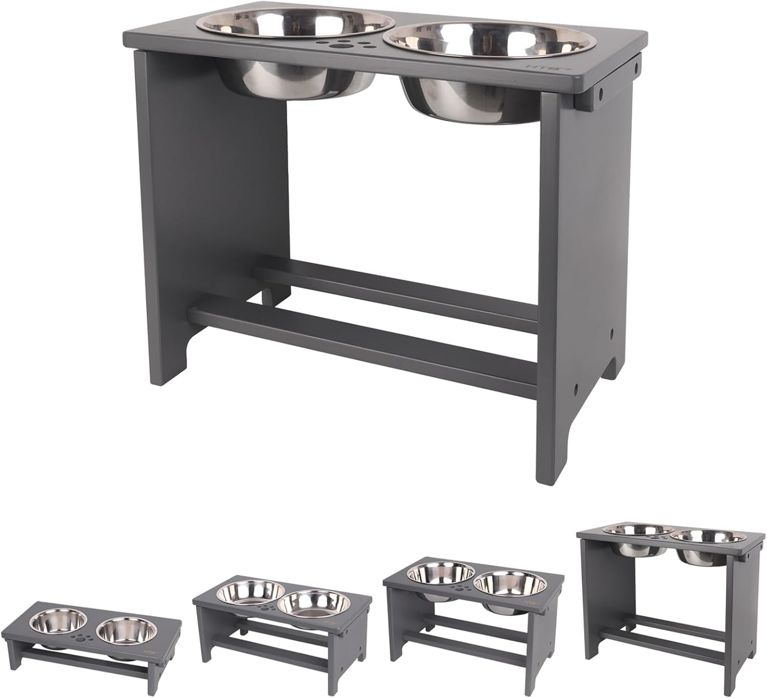 Elevate Your Dog's Dining Experience with Our Stylish Raised Dog Bowl Stand and Dual Stainless Steel Bowls!