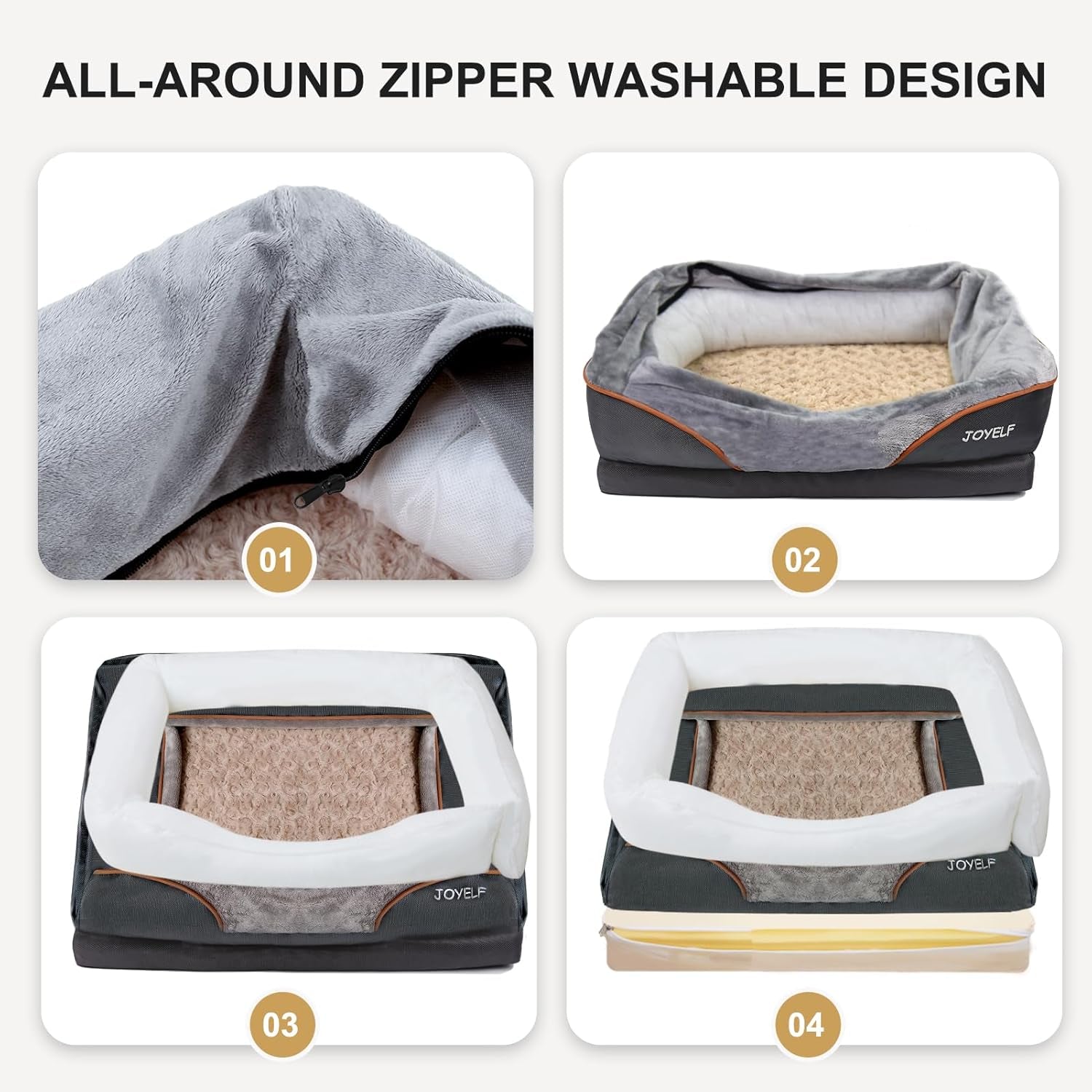Ultimate Orthopedic Memory Foam Dog Bed with Removable Washable Cover & Bonus Squeaker Toy for Maximum Comfort