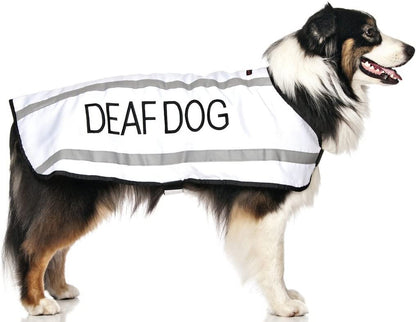 Ultimate Safety and Comfort: Waterproof Reflective Fleece-Lined Coat for Deaf Dogs - Warmth and Visibility in One Stylish Package (Sizes S-XL, M-L Back 17" (43Cm))